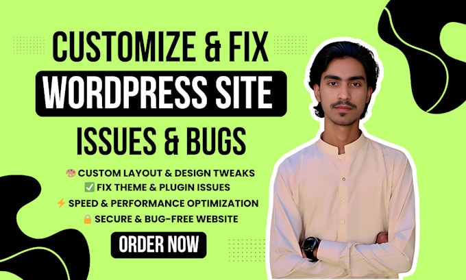 fix and customize wordpress website issues