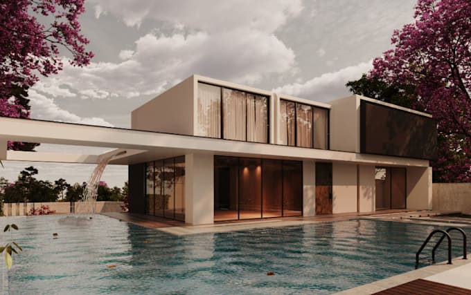 Craft luxurious villa, cgi apartments,render realistic environment,pool ...