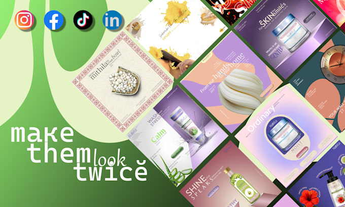 design scroll stopping posters for facebook linkedin instagram social media ads