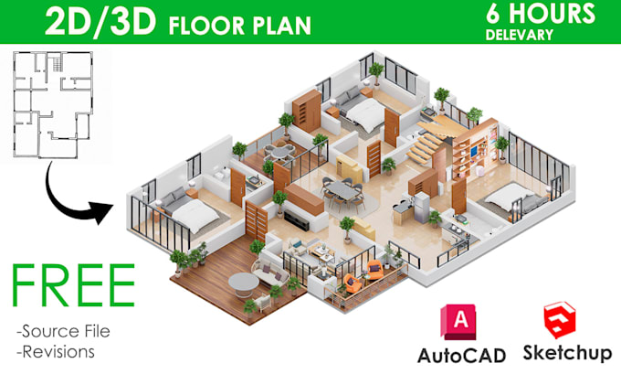 create 2d to 3d floor plan, interior floor plan, exterior of house, commercial