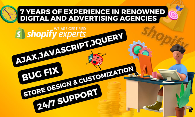 do shopify bug fix, custom liquid code and shopify customization