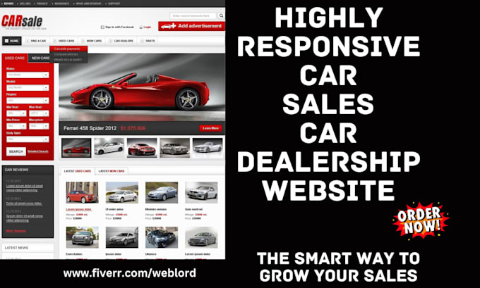 design used car website car dealership website car sales website car parts store
