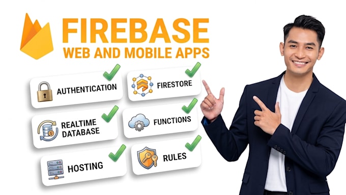setup firebase backend ,authentication, database, storage, functions in website