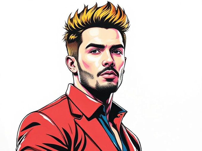 draw a professional pop art portrait