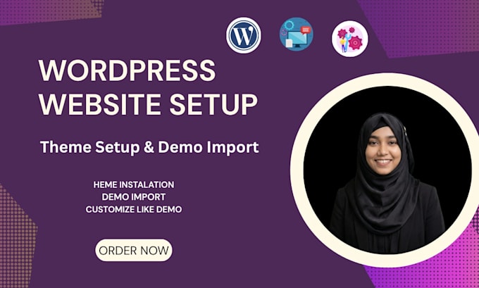 install theme, import demo content and customize
