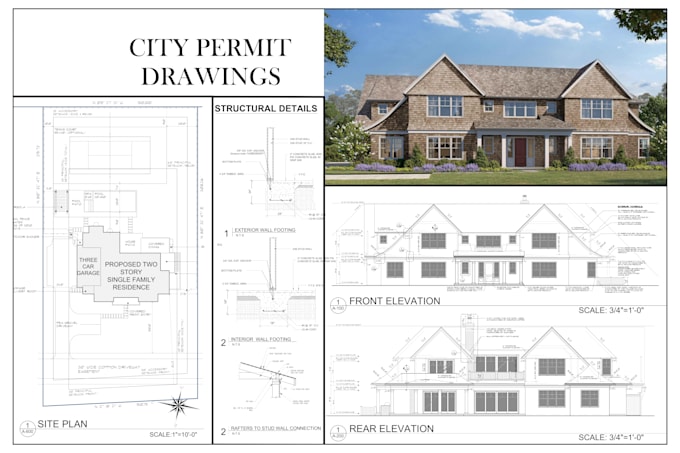 do city permit site plans, floor plans, and blueprints in autocad