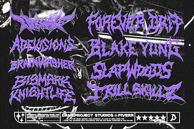 custom death metal, hardcore punk logo for your band