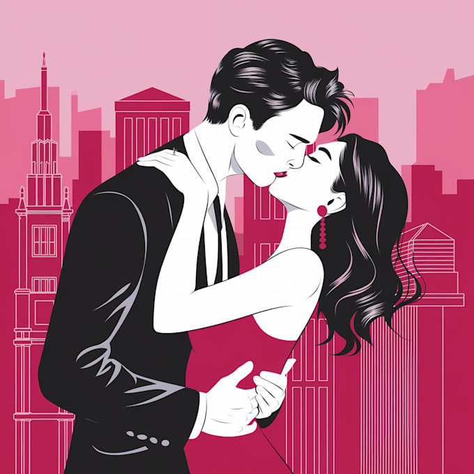 make illustrated romance book cover design