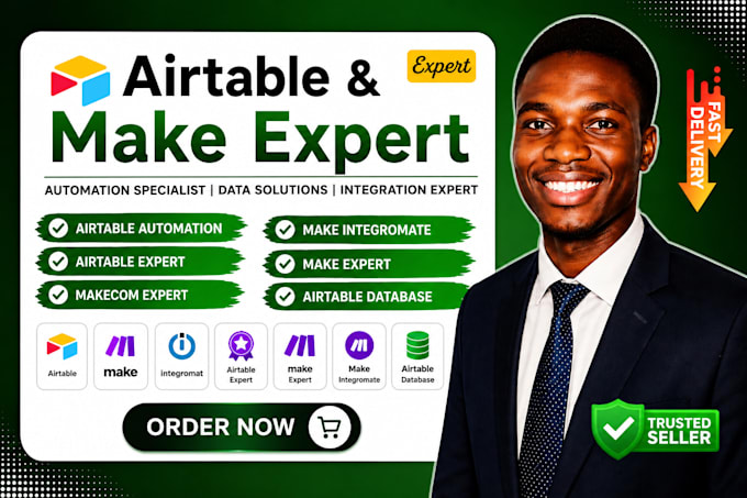 airtable automation,make and airtable expert,airtable database,integromate