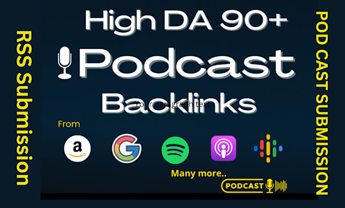 build high quality podcast backlinks from amazon spotify apple google podcast
