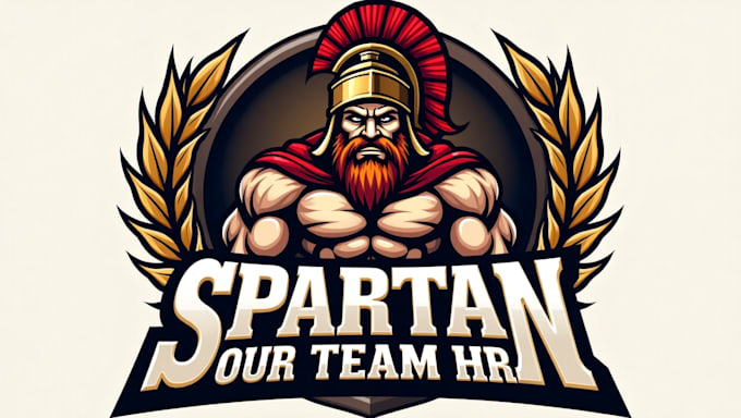 do unique spartan warrior logo with source files in two days