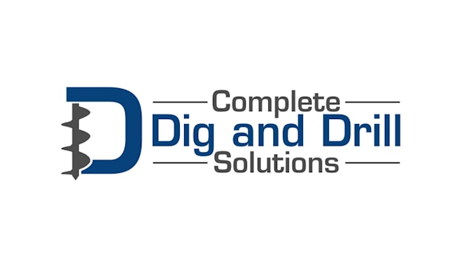 design wordmark text dig and drill logo