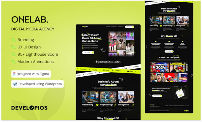 create premium digital marketing agency website or startup website