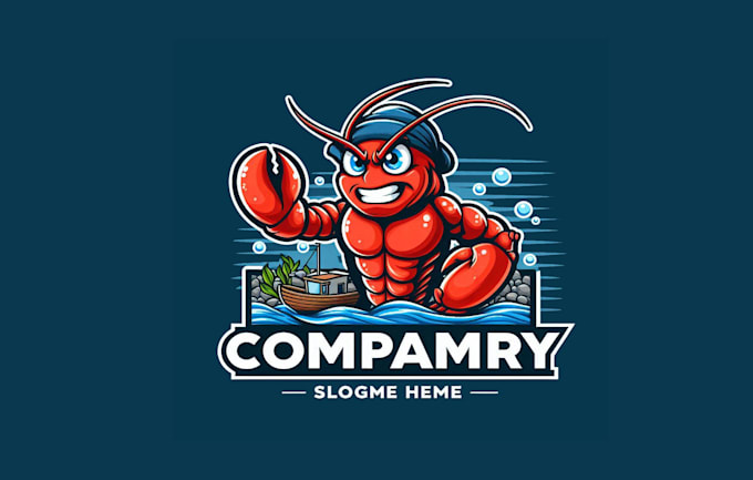 design high quality seafood mascot logo with creative concept