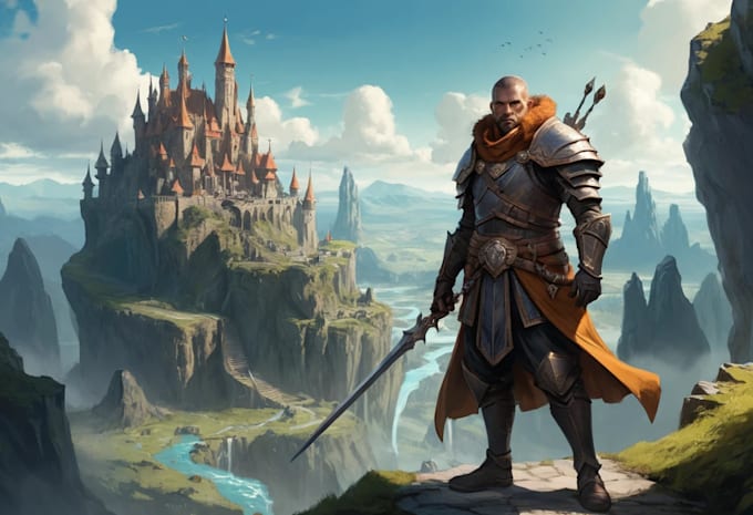 paint a character illustration in a fantasy world