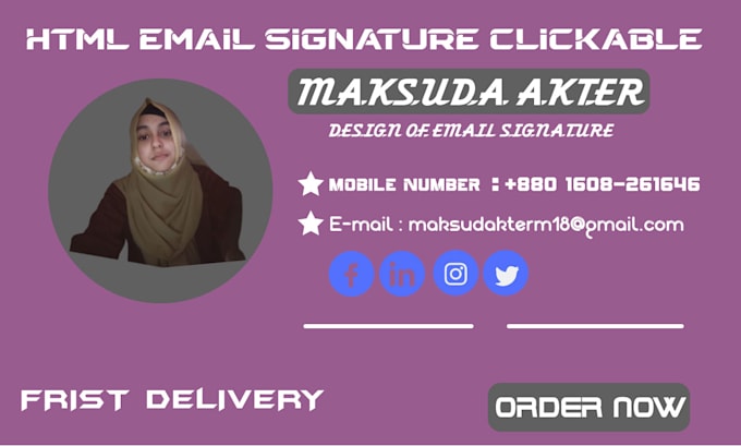 provide html email or unique clickable email signature