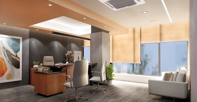 3d office interior, workspace design, director office, md room, modern ...