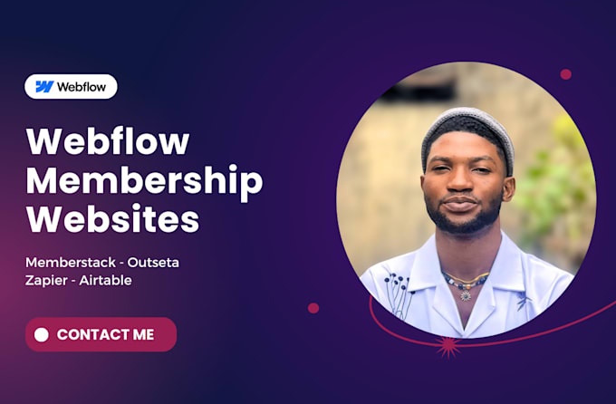 create webflow membership subscription website with memberstack, zapier airtable