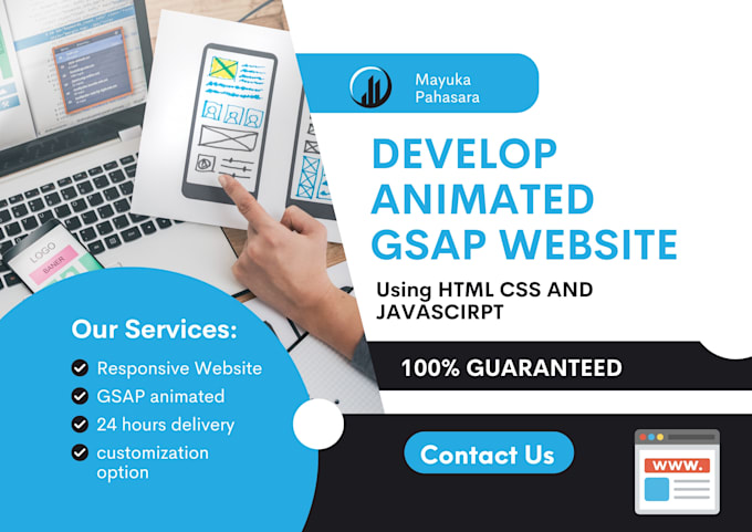 Develop responsive, animated website html, css, javascript by Coding ... image.