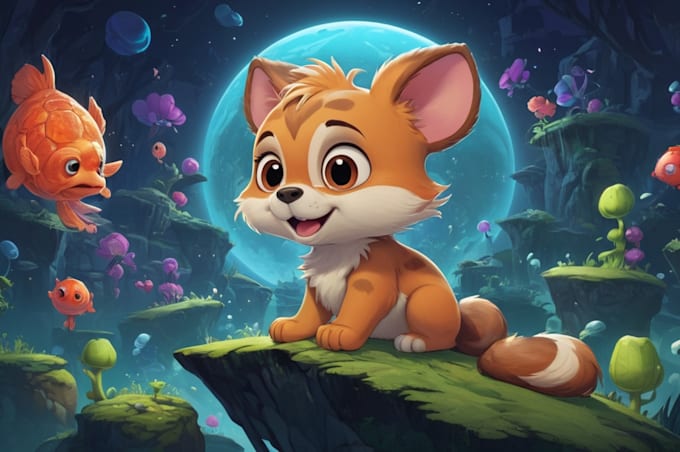 draw a digital cartoon illustration