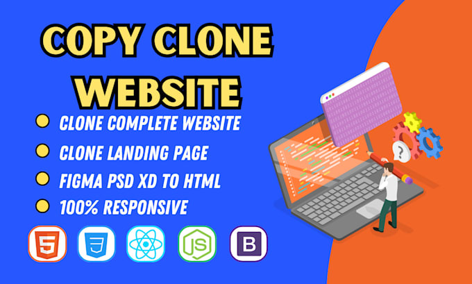 Copy clone website or landing page using html, css, js, bootstrap and ...