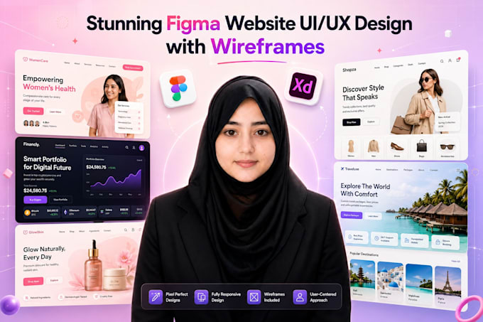 do stunning figma website UI UX design and wireframe in figma design website