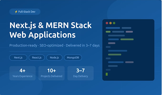 build your nextjs or mern stack web application