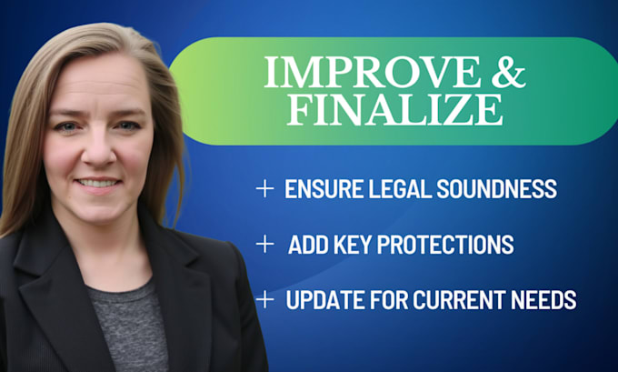 edit and improve any legal contract as your business attorney