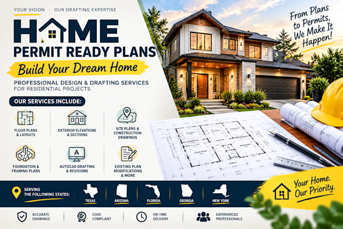 do home permit ready plans for texas, arizona, florida, georgia, new york