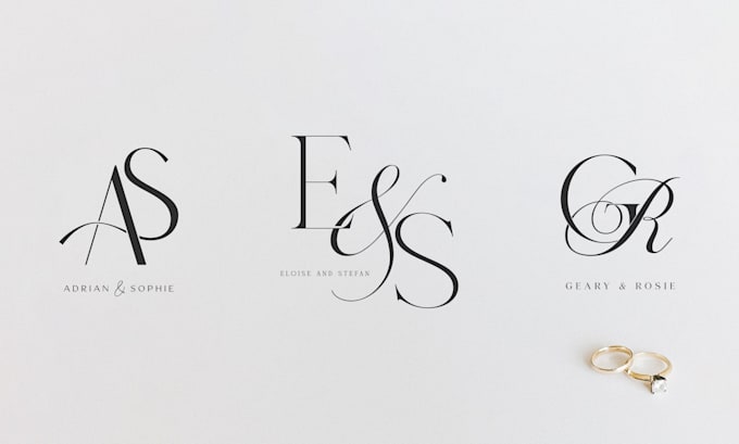 create modern wedding logo, monogram, or initials design