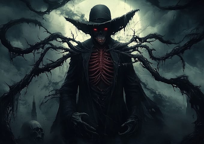 draw anything dark horror, and abstract