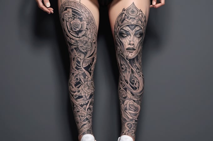 create a tattoo design for leg sleeve