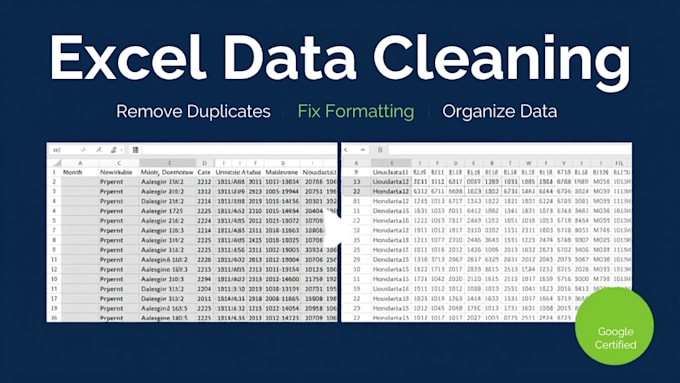 clean and format your excel or google sheets data accurately