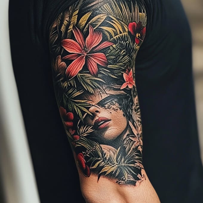 desing a custom tattoo sleeve art for you