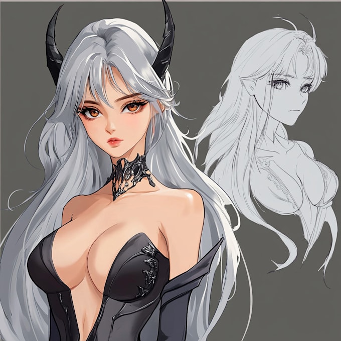 draw lewd, ecchi, nsfw anime style character