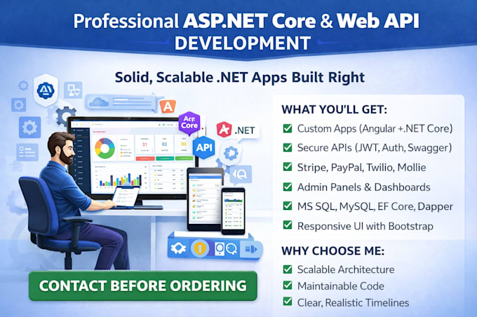 develop dot net core and angular applications