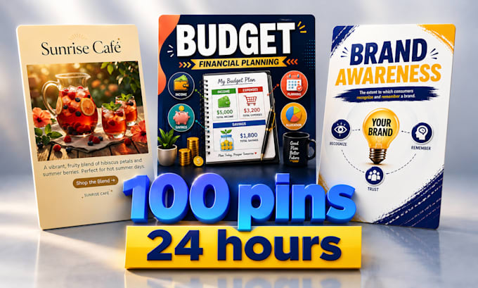 do 100 custom pinterest pin creation and design
