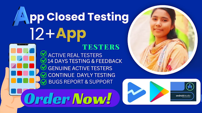 provide real 12 testers or 20 testers for google play console closed testing