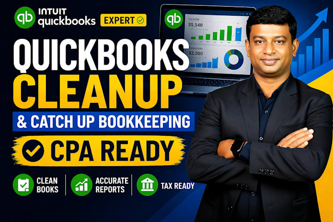 do quickbooks cleanup and catch up bookkeeping for tax ready books