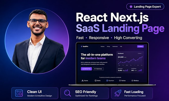 build high converting react nextjs saas landing page