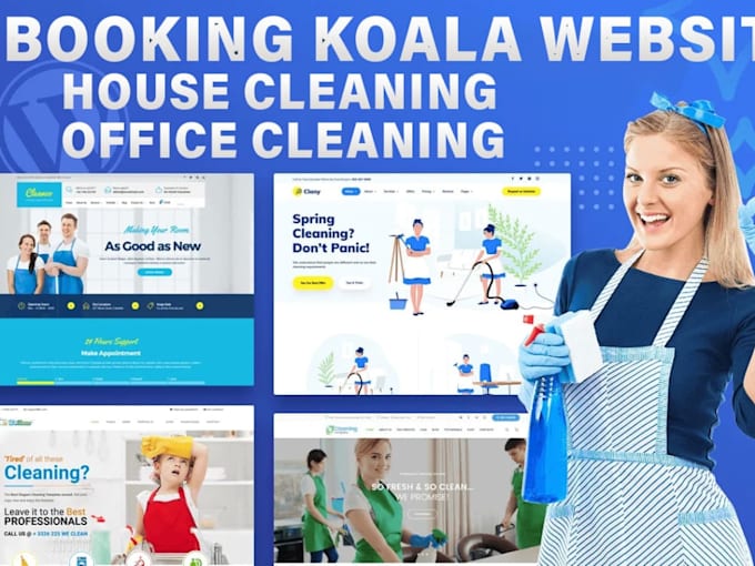 design cleaning service website with booking koala, booking koala website