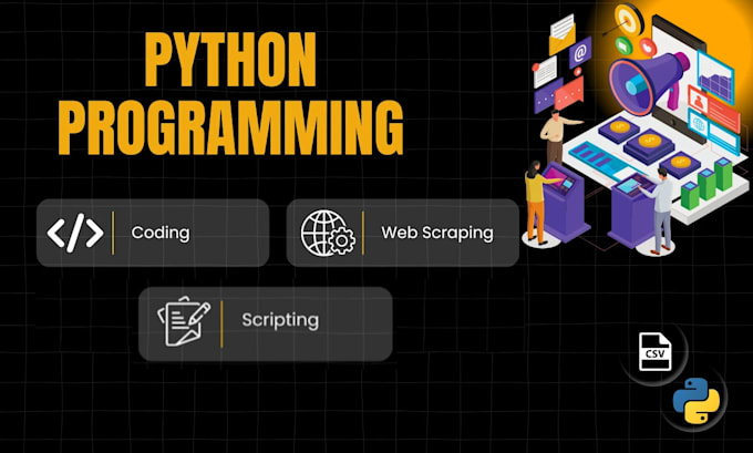 do python programming, coding, scripting, automation and web scraping