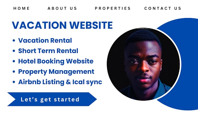 property management website, vacation rental website, hotel, resort website