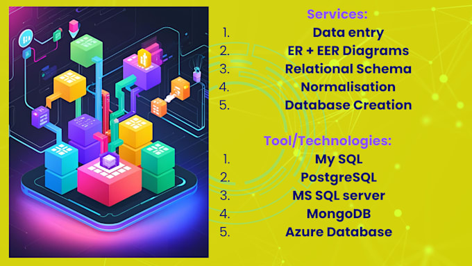 database creation and designing, data entry