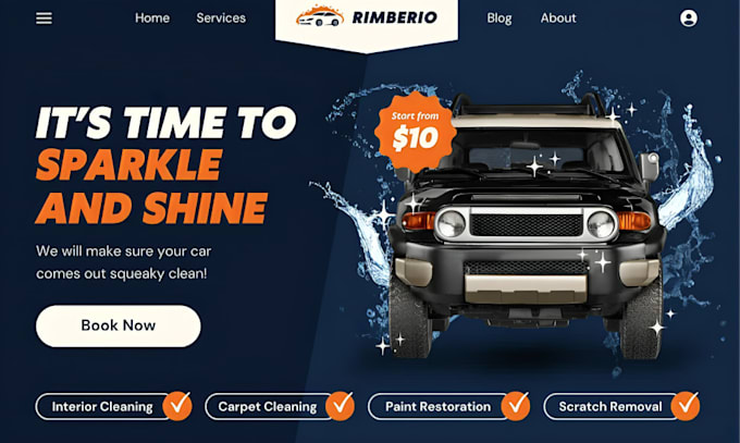 build a car wash website, auto detailing, car dealership, car detailing website