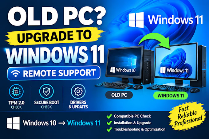 upgrade your old PC to windows 11 remotely