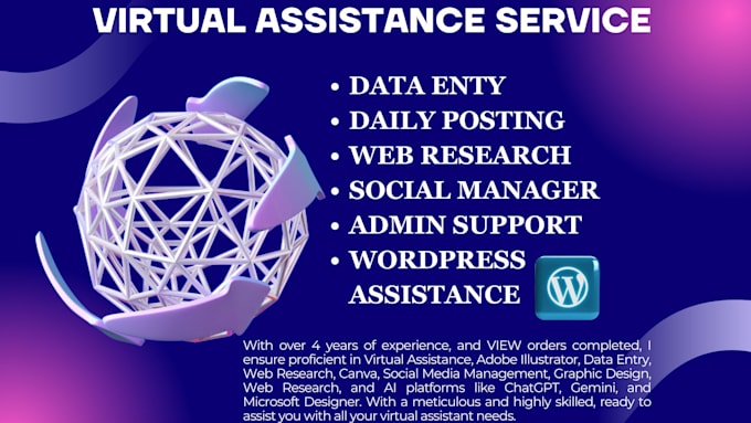 do research virtual assistance content writing data entry