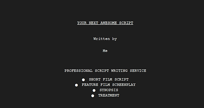 write a short film script screenplay