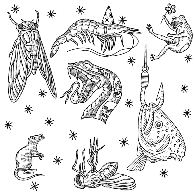create minimalist linework tattoo design for you