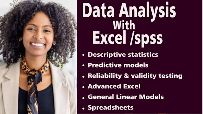 do data analysis and visualization in excel, powerbi,spss ,python